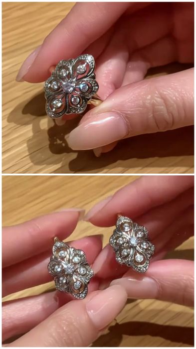 продам комплект серьги, кольцо