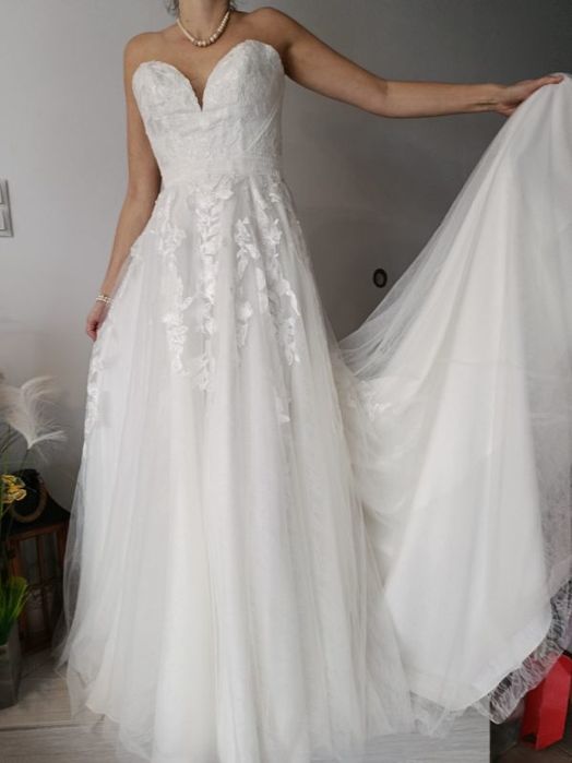 Sukienka ślubna z welonem damska L