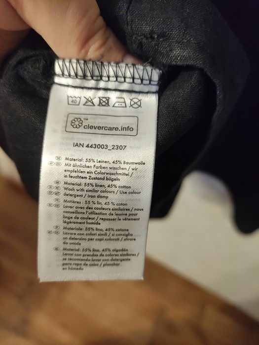 Letnia czarna lniana sukienka trapezowa XL