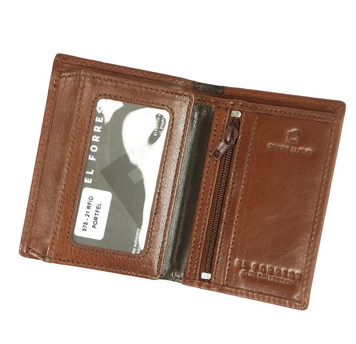 portfel męski el forrest  rfid skóra naturalna brązowy