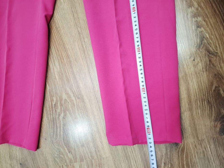 Różowy garnitur damski marynarka żakiet spodnie casual 48 xxxxl