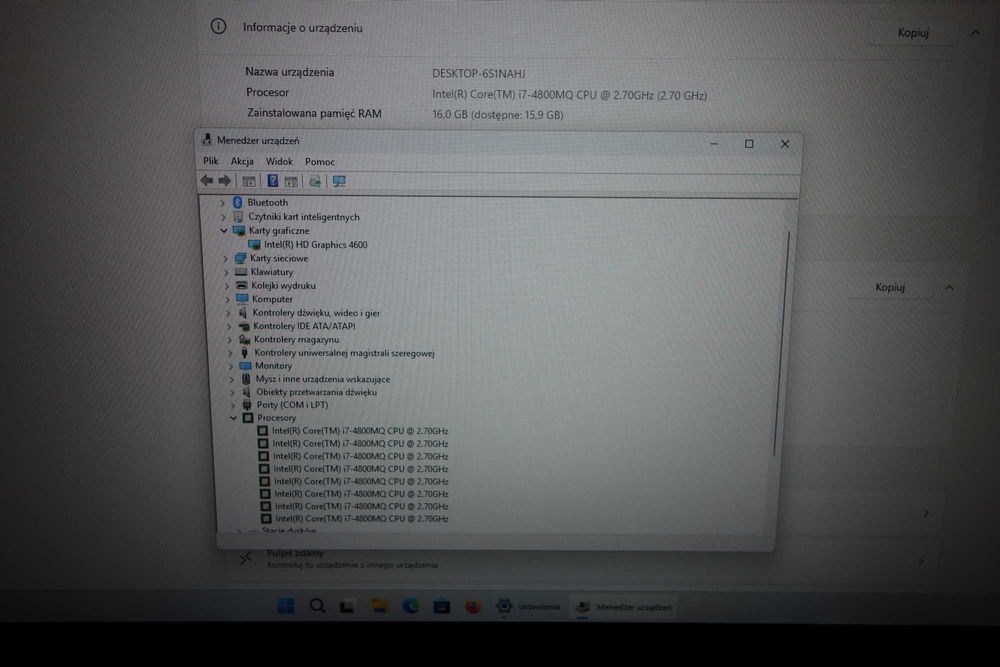 Laptop Używany Fujitsu E554 15,6" FHD i7 16GB 512SSD W11 GW FV