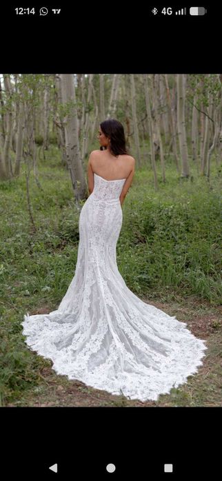 Suknia ślubna boho,francuska koronką z Wirderly Bridge,S-M,