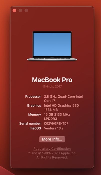 Apple MacBook Pro 15” (2017)
