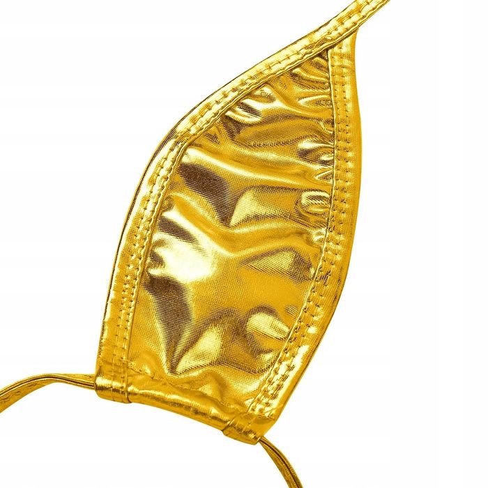 Lindos monokini bikini wiązane plaża strój kąpielowy błyszczący złoty