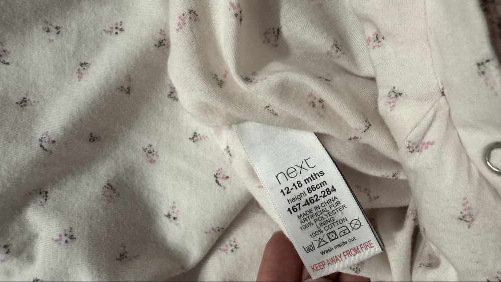 Демісезонний плюшевий комбінезон зайчик Next 12-18 місяців