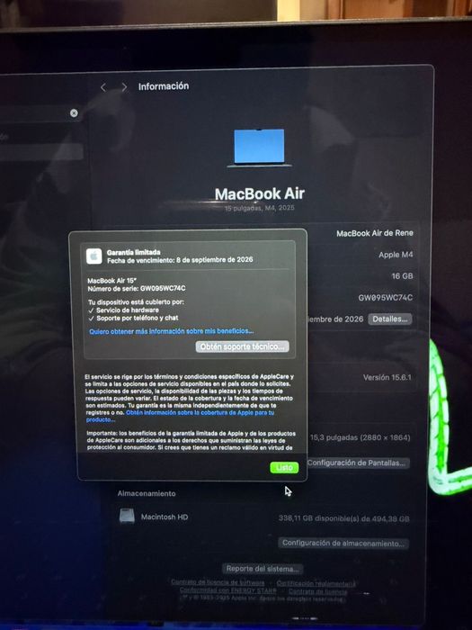 Apple MacBook Air M4 2025 na gwarancji