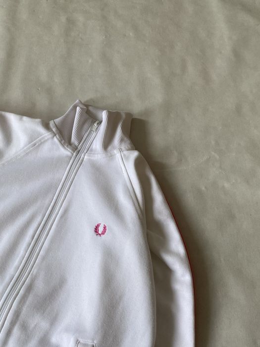 Fred Perry Y2K White/Pink Track Zip Jacket олимпийка зипка
