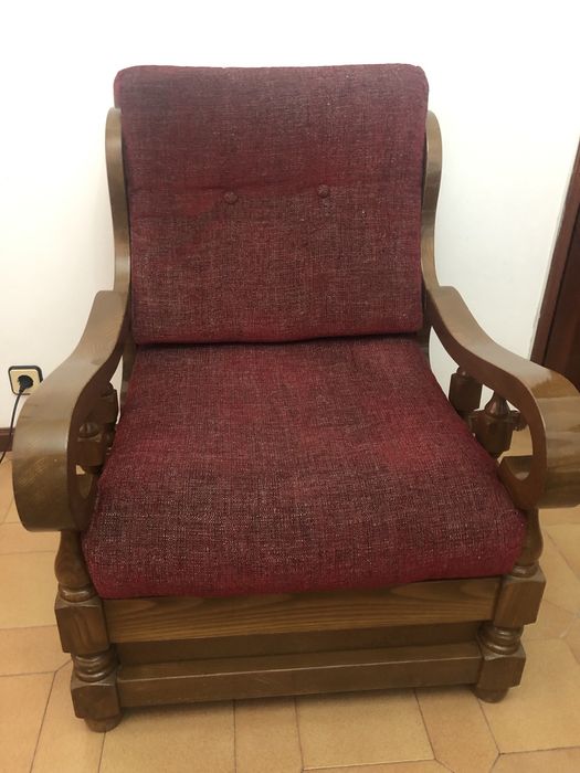 Sofá/ poltrona madeira vermelho