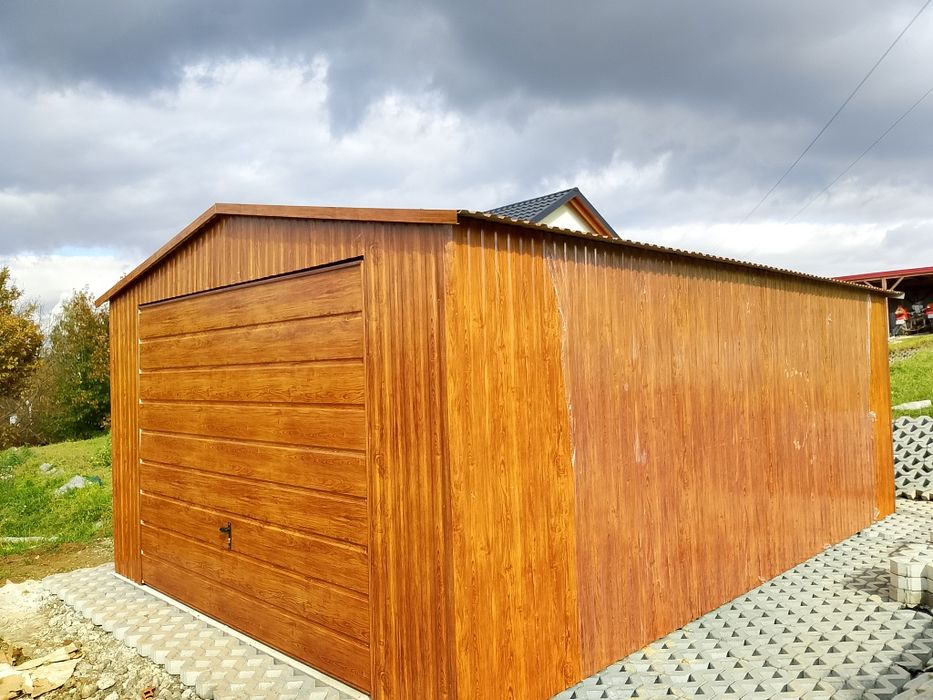 Garaż 4x5 drewnopodobny garaże blaszane blaszak