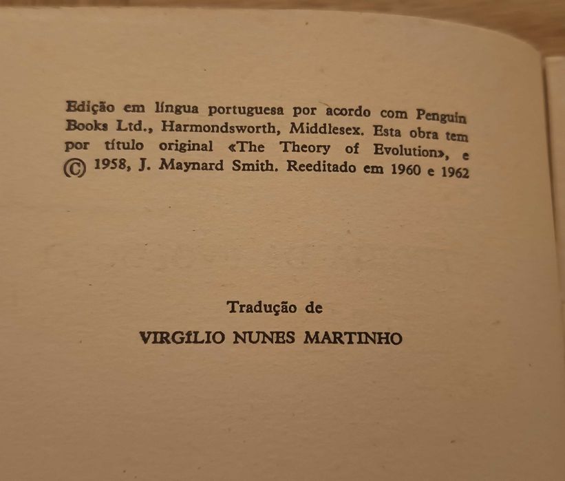 A Teoria da Evolução - John Maynard Smith (portes incl.)