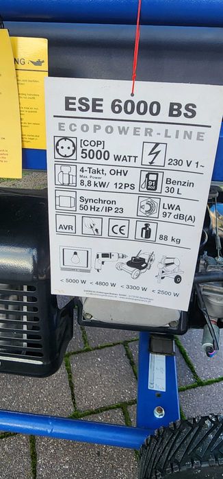 Agregat Prądotwórczy ENDRESS 1F ESD 6000 BS nieużywany