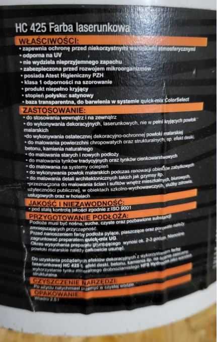 Quick-Mix HC 425 Farba laserunkowa 425 2,5l