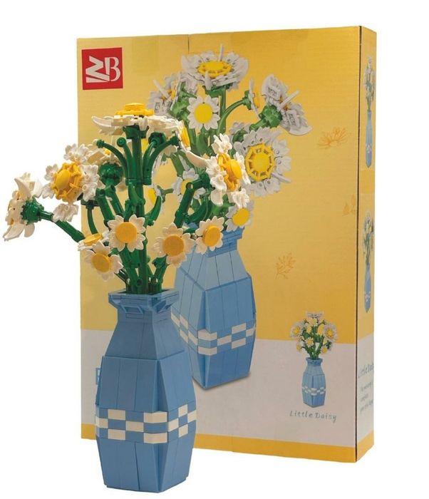 Klocki - Puzzle Stokrotki w doniczce pudełko,370x260 mm