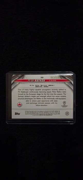 2024 Topps UEFA Champions League Petar Ratkov /199 Green Rookie RC