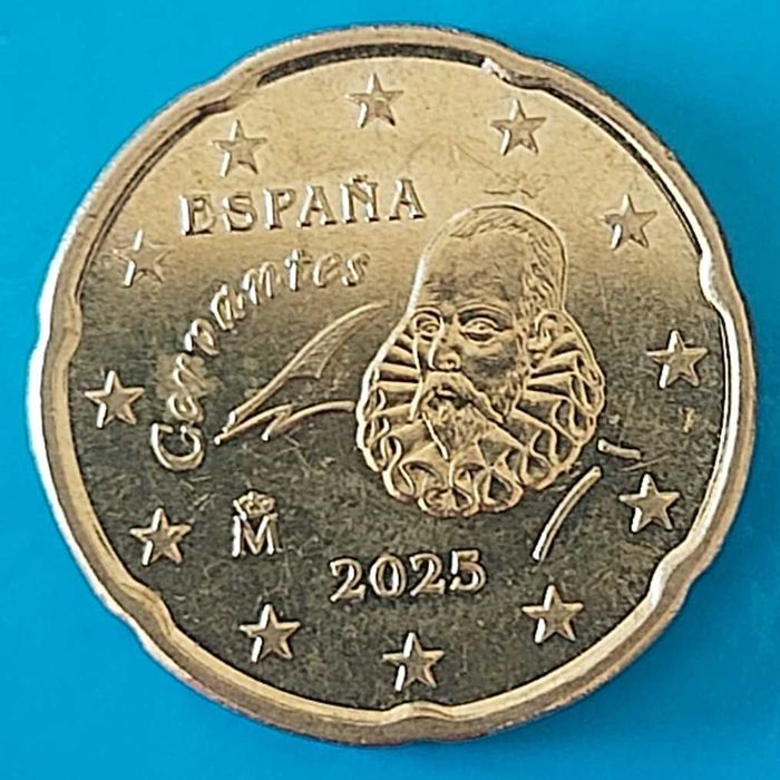 20 Cêntimos de 2025 de Espanha, Miguel Cervantes