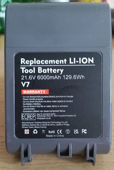 Uniwersalna bateria akumulator do Dyson V7 6000mAh 21.6V + 2 Filtry