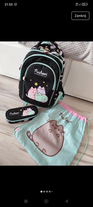 Plecak szkolny Pusheen zestaw