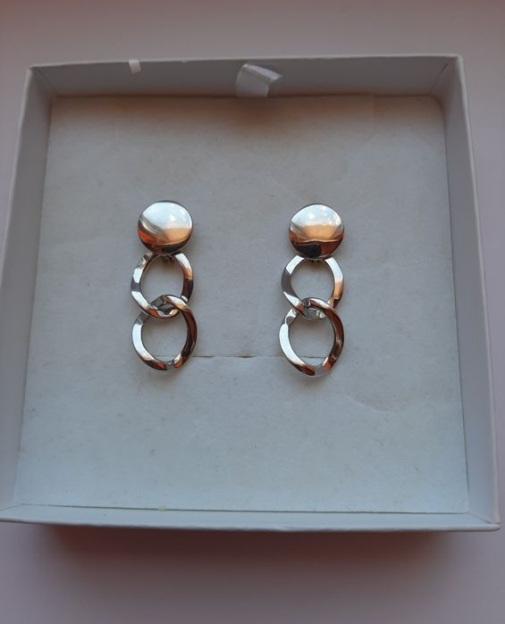 Серебряные серьги и браслет