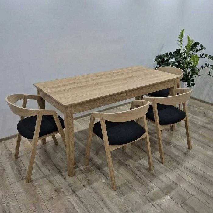 Stół dębowy Frey (lite drewno) - rozkładany, styl nowoczesny