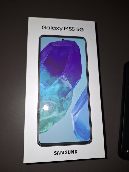 Samsung Galaxy M55 5G 8+256 granatowy  + etui i kartonik