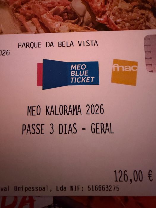 Bilhete Meo Kalorama