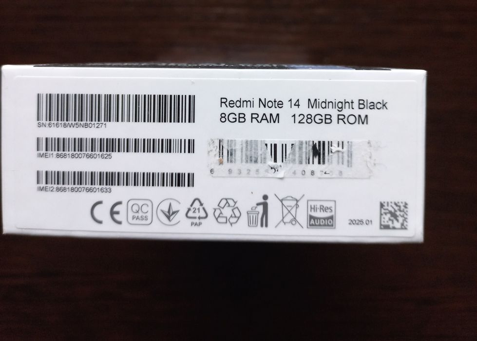 Смартфон Xiaomi Redmi Note 14 8/128GB Midnight Black NFC