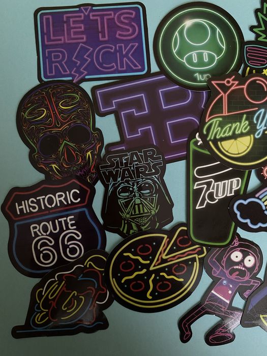 Стікерпак, неонові сіткери, neon stickers, sticker pack