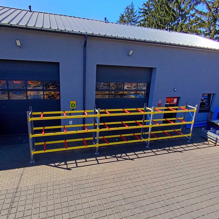 Mocny regał magazynowy półkowy Mago MGL przemysłowy H220cm trawers 270
