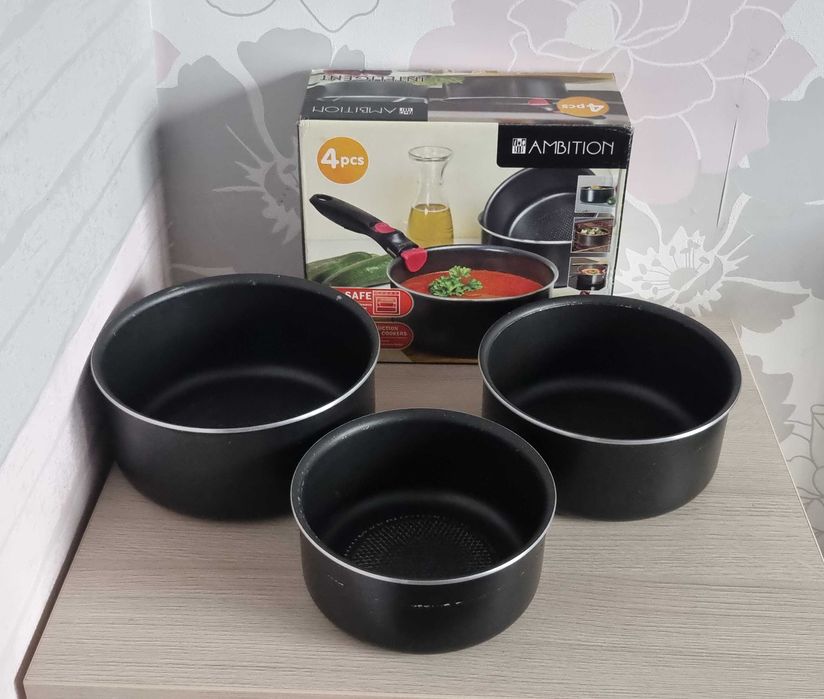 Zestaw 3 garnków AMBITION INTELIGENT INDUKCJA 16/18/20 cm bez rączki