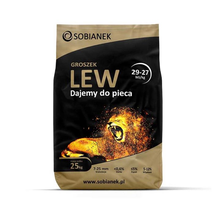 Węgiel Groszek Sobianek Lew 25kg | 27-29 MJ | 7-25mm | 1000KG
