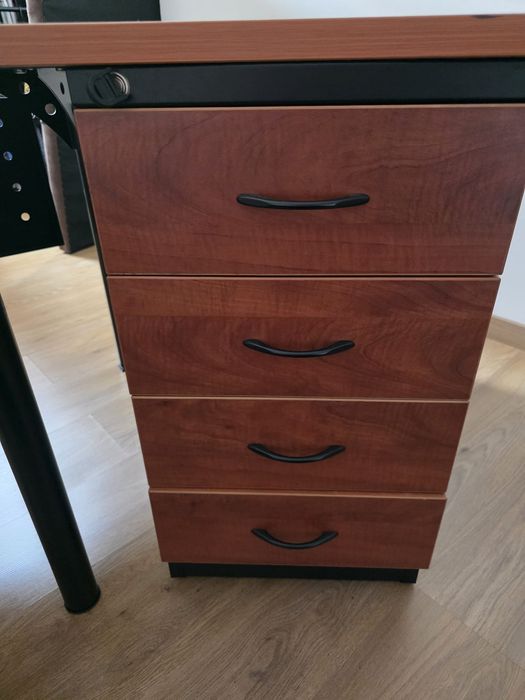 Secretária de escritório em madeira e metal – como nova