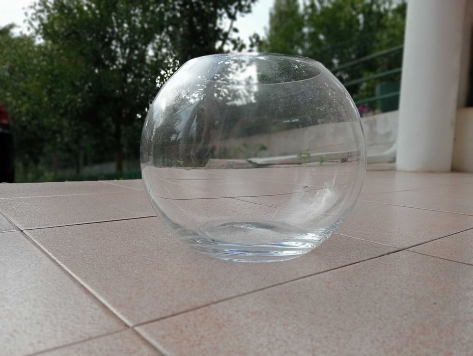 Vaso de vidro - bola aquário