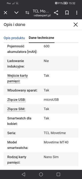 Smart watch movetime MT40