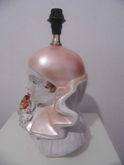 Candeeiro antigo , palhaço Pierrot em cerâmica, dos anos 60.