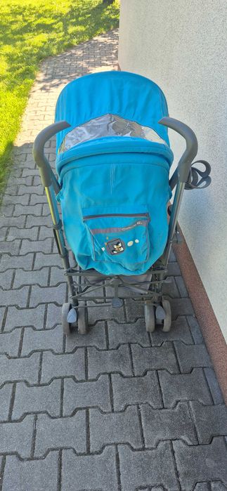 Wózek do dzieci spacerówka parasolka niebieski.