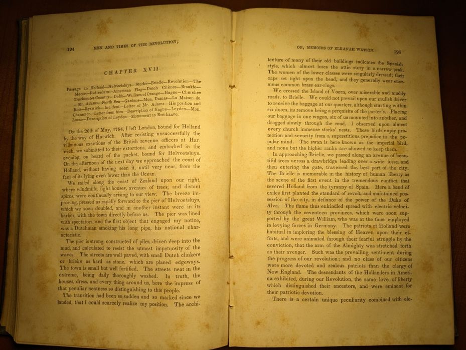 Men and Times of the Revolution or Memoirs of Elkanah Watson