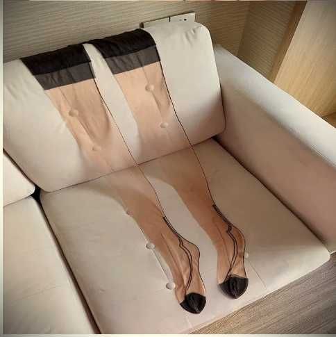 pończochy cieliste szew kubańska pięta