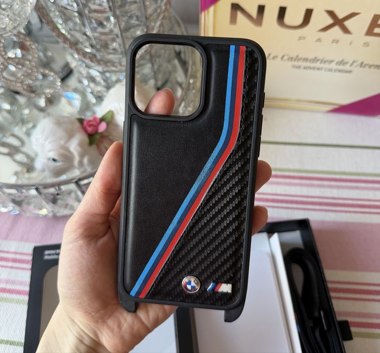 Case BMW M do iPhone 15 pro max czarne że smyczą