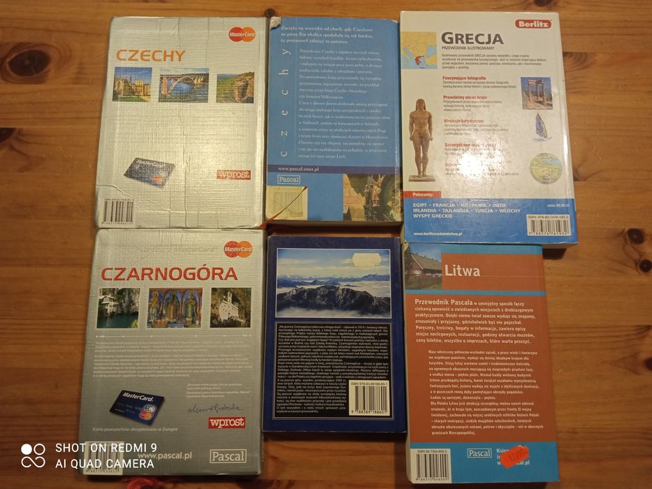 Zestaw sześciu przewodników, Czarnogóra dwa, Litwa, Czechy dwa, Grecja