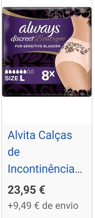 Always cuecas incontinência