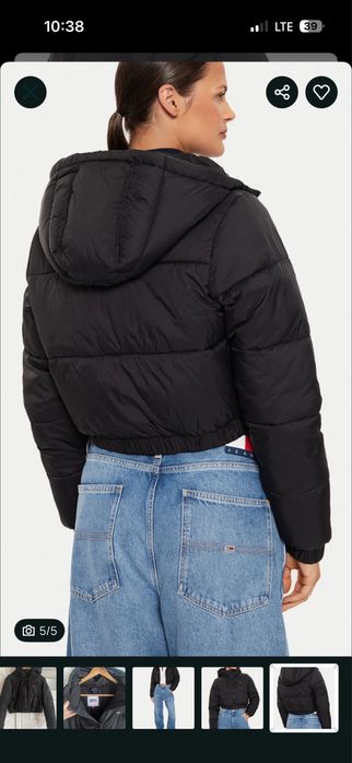 Куртка-пуфер вкороченний Tommy Jeans S-ка (курточка чорна, демісезонна, осінь-весна)