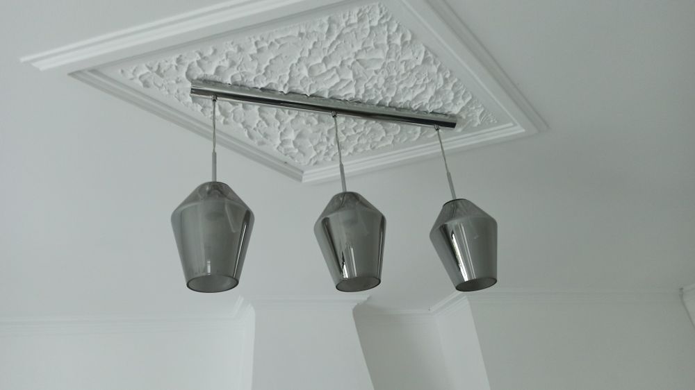 Candeeiro Triplo Cinza