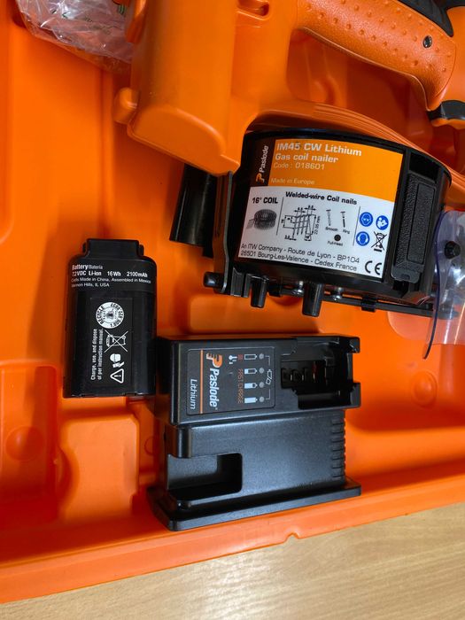 Gwoździarka papiarka PASLODE IM45 CW  automat do asfaltu 22-35 mm