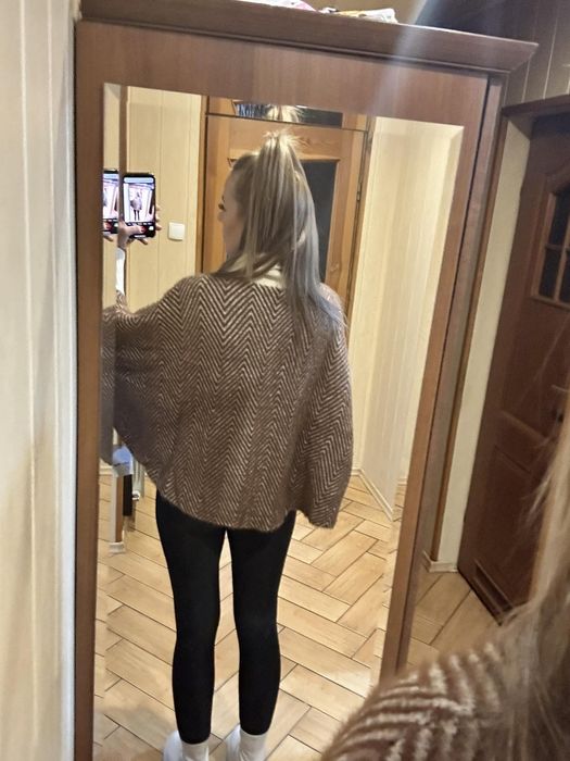 Sweter kardigan alpakowy biust 200 oversize