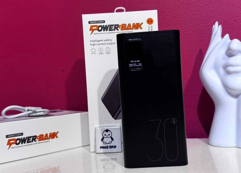 Повербанк великої ємності 30000 mAh 22.5W • Для подорожей