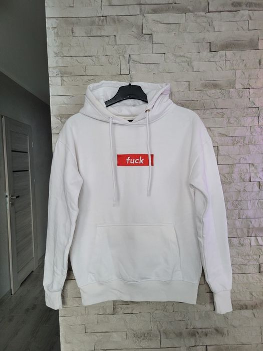 Biała bluza kangurek z kapturem Unisex New Yorker XS