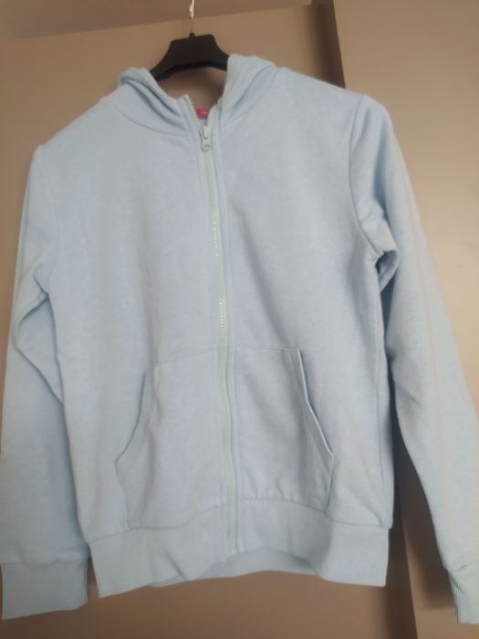 Bluza rozpinana 146 dziewczęca niebieska/błękitna