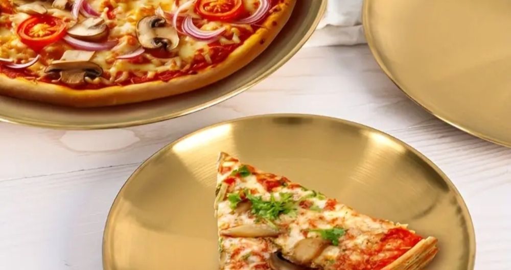 Złota stalowa taca 26cm