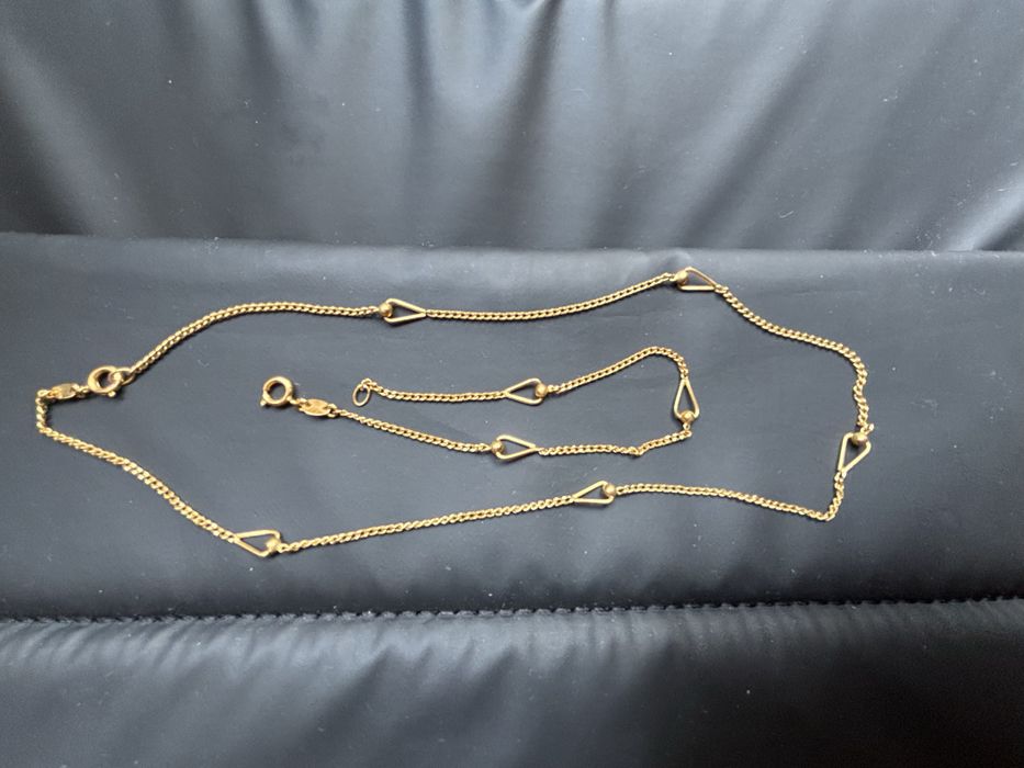 Conjunto colar e pulseira banhado a ouro para senhora ZRC